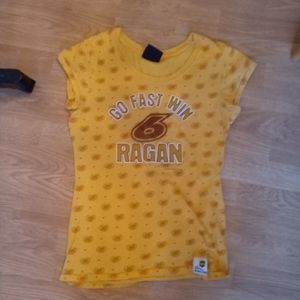 NASCAR CHASE AUTHENTICS Yellow #6 T-shirt “Go Fast Win Reagan” Racing Tee Sz M